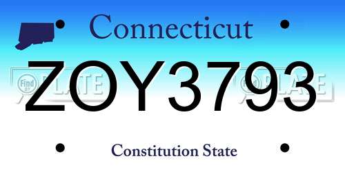ZOY3793 Connecticut License Plate
