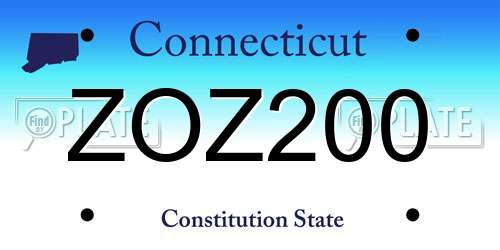 ZOZ200 Connecticut License Plate