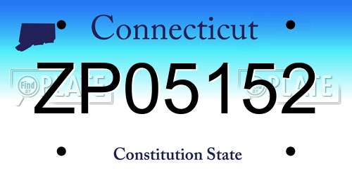 ZP05152 Connecticut License Plate