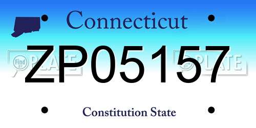 ZP05157 Connecticut License Plate