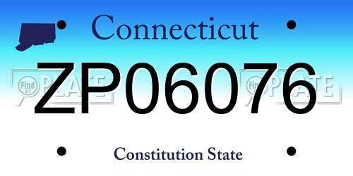 ZP06076 Connecticut License Plate