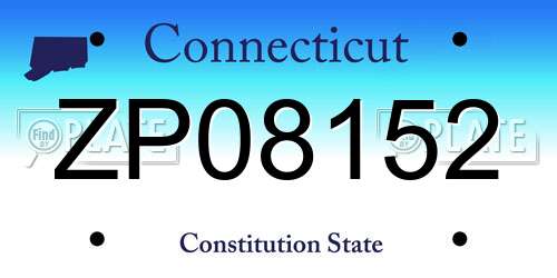 ZP08152 Connecticut License Plate