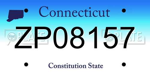 ZP08157 Connecticut License Plate