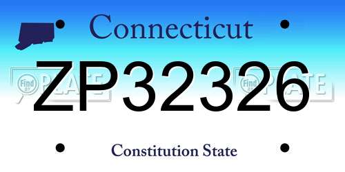 ZP32326 Connecticut License Plate