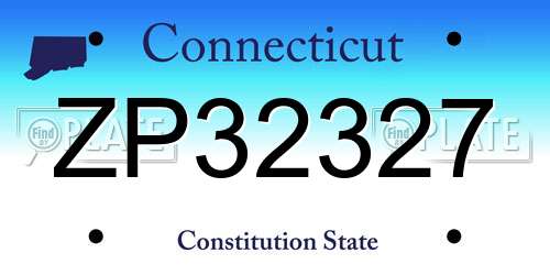 ZP32327 Connecticut License Plate