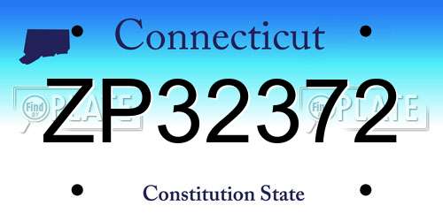 ZP32372 Connecticut License Plate