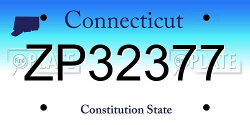 ZP32377 Connecticut License Plate