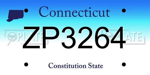 ZP3264 Connecticut License Plate
