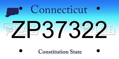 ZP37322 Connecticut License Plate