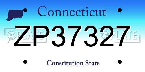 ZP37327 Connecticut License Plate