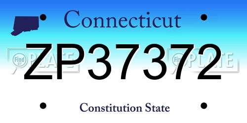 ZP37372 Connecticut License Plate