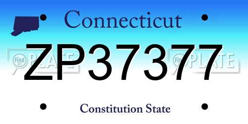 ZP37377 Connecticut License Plate