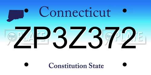 ZP3Z372 Connecticut License Plate