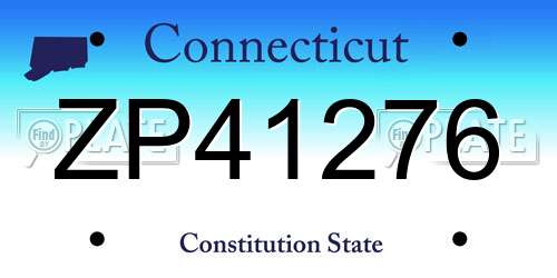 ZP41276 Connecticut License Plate