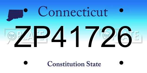ZP41726 Connecticut License Plate