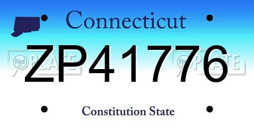 ZP41776 Connecticut License Plate