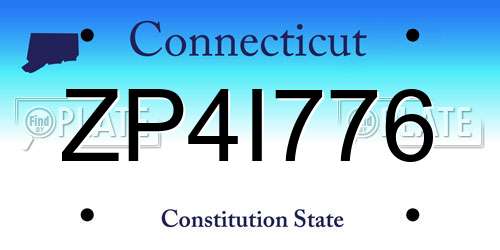 ZP4I776 Connecticut License Plate