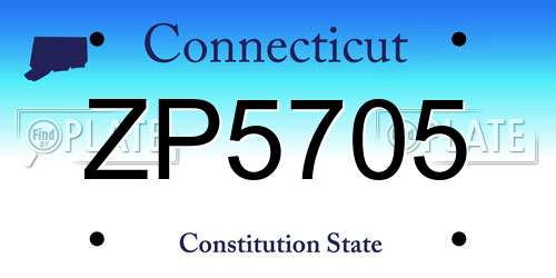 ZP5705 Connecticut License Plate