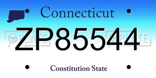 ZP85544 Connecticut License Plate