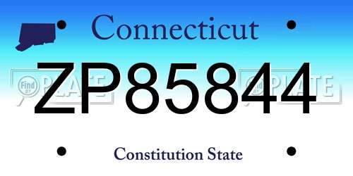 ZP85844 Connecticut License Plate