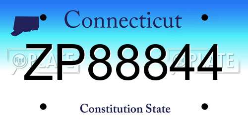 ZP88844 Connecticut License Plate