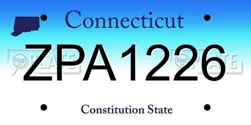 ZPA1226 Connecticut License Plate