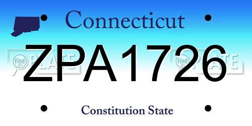 ZPA1726 Connecticut License Plate