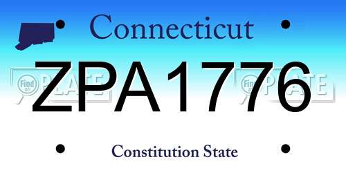 ZPA1776 Connecticut License Plate