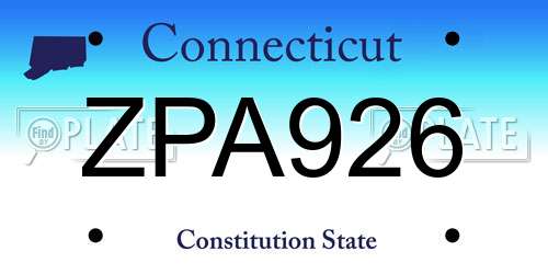 ZPA926 Connecticut License Plate