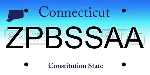 ZPBSSAA Connecticut License Plate