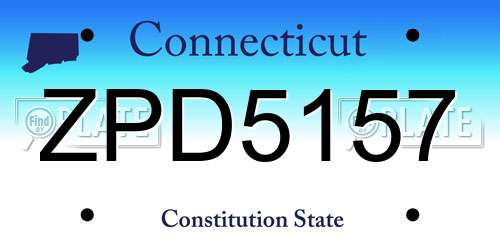 ZPD5157 Connecticut License Plate