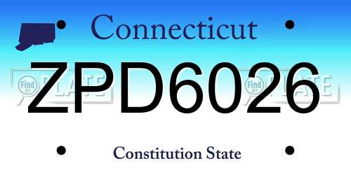 ZPD6026 Connecticut License Plate