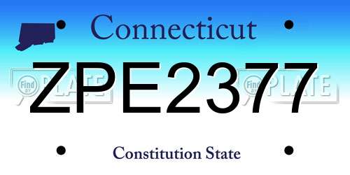 ZPE2377 Connecticut License Plate