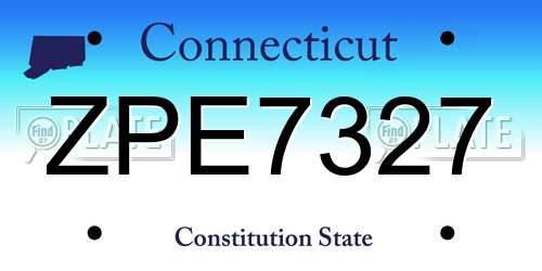 ZPE7327 Connecticut License Plate