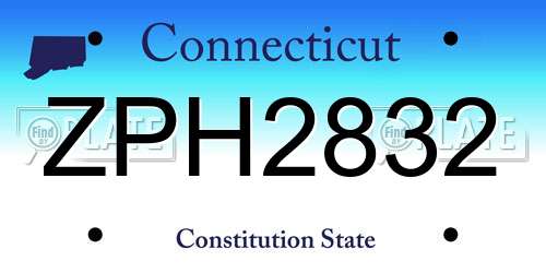 ZPH2832 Connecticut License Plate