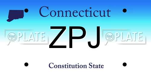 ZPJ Connecticut License Plate