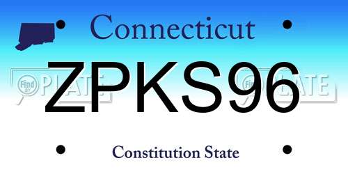 ZPKS96 Connecticut License Plate