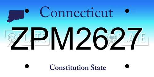ZPM2627 Connecticut License Plate