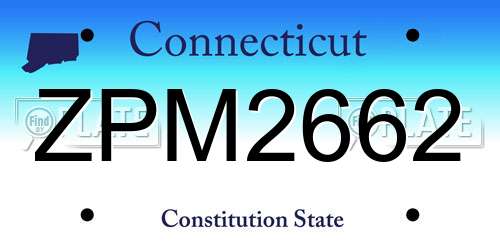 ZPM2662 Connecticut License Plate
