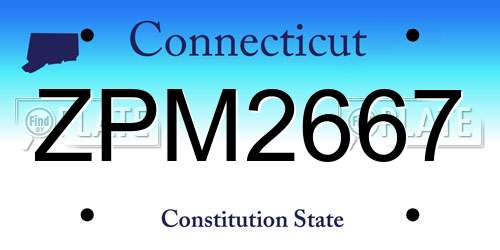 ZPM2667 Connecticut License Plate