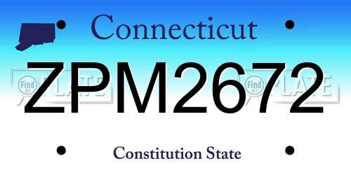 ZPM2672 Connecticut License Plate