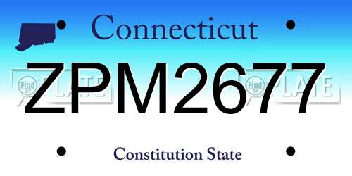 ZPM2677 Connecticut License Plate