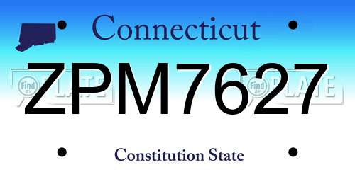 ZPM7627 Connecticut License Plate