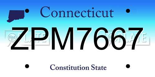 ZPM7667 Connecticut License Plate