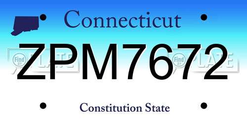 ZPM7672 Connecticut License Plate