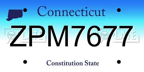 ZPM7677 Connecticut License Plate