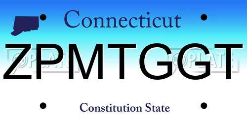 ZPMTGGT Connecticut License Plate