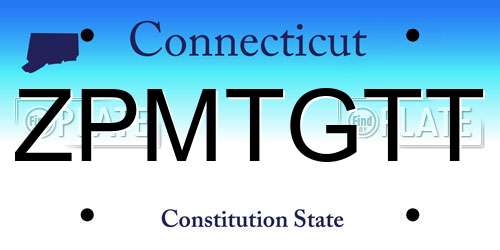 ZPMTGTT Connecticut License Plate