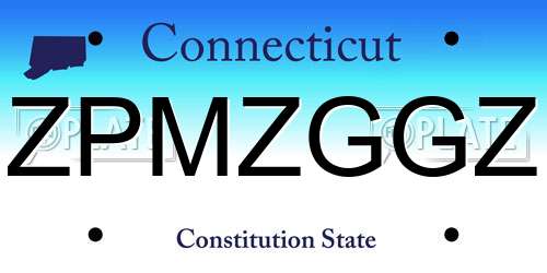 ZPMZGGZ Connecticut License Plate