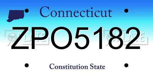 ZPO5182 Connecticut License Plate